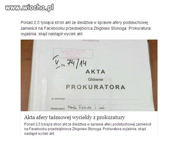 Prokuratura wyjaśnia skąd był przeciek