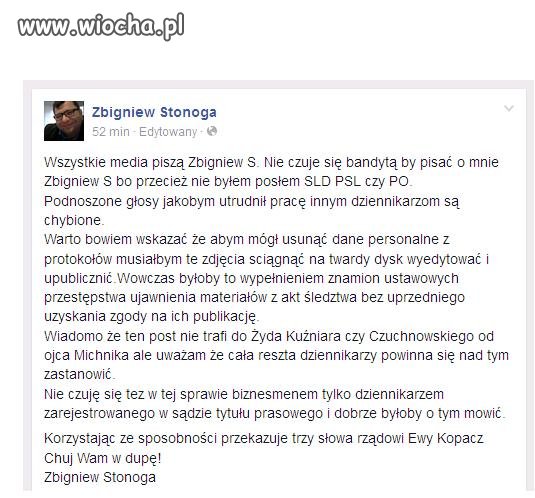 Trzy słowa do rządu od Zbyszka 