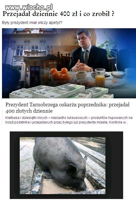 Przejadał dziennie 400 zł.