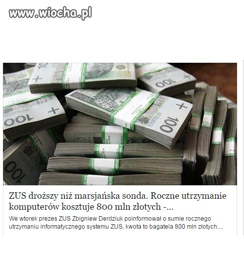 ZUS droższy niż marsjańska sonda