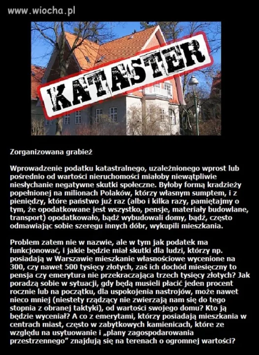Podatek katastralny, następny absurdalny