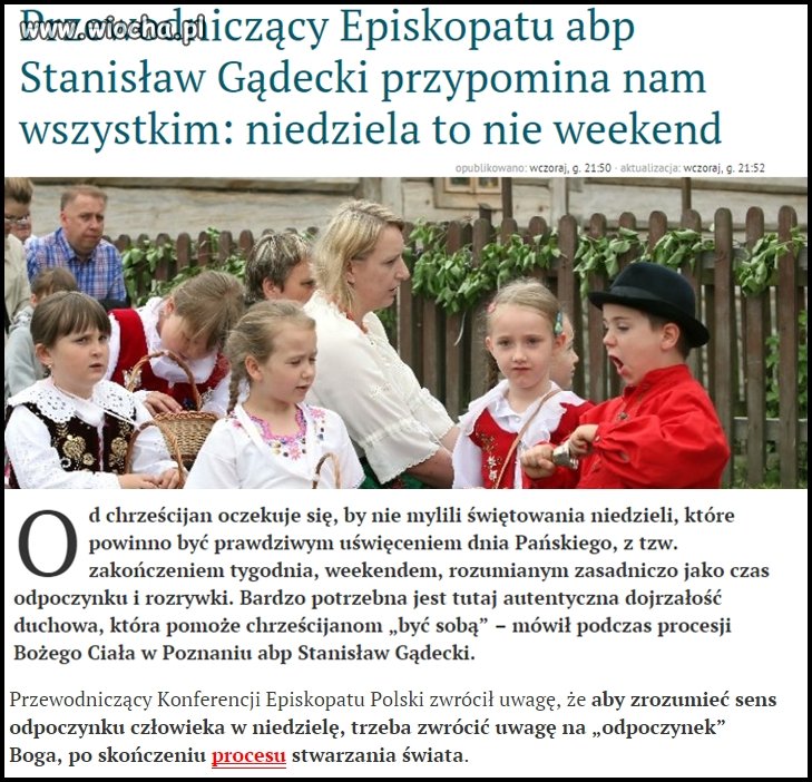 Barany do kościoła jak mówi arcy biskup