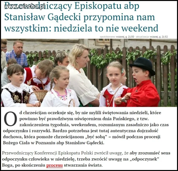Barany do kościoła jak mówi arcy biskup