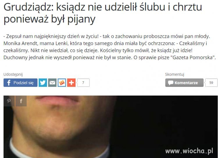 Wóda była nie poświęcona i wielebnemu zaszkodziła...