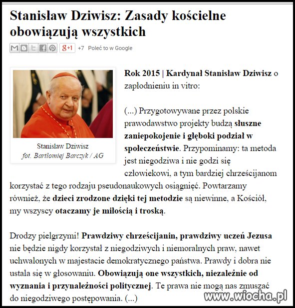Dziwisz tylko potwierdza, że Polska 