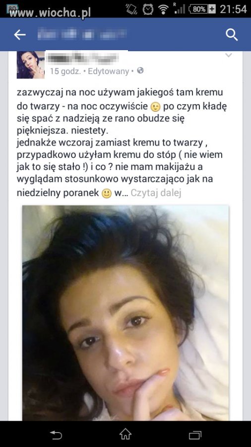 Zamiast kremu do Twarzy użylam