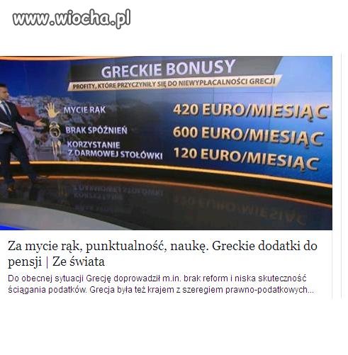 Greckie przywileje i nie dziwota że bankruci.