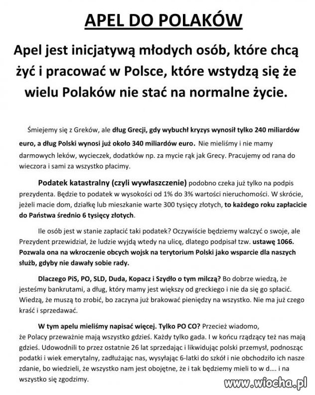 Czy to nie wstyd, żeby Prezydent tak gnoił Naród?