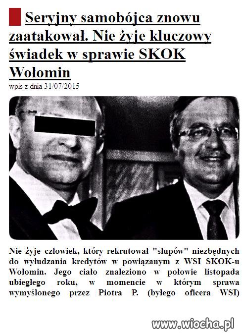 Seryjny samobójca znowu w akcji.