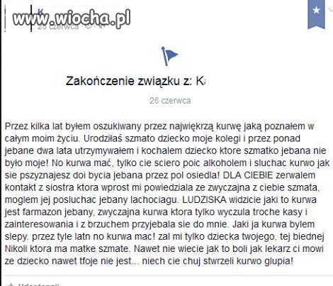 Zerwanie przez Facebook'a