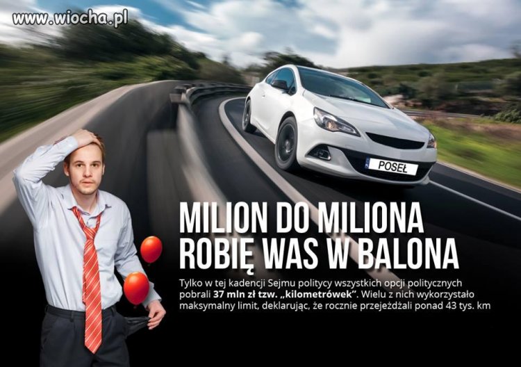 37 mln zł z naszych podatków na kilometrówki dla posłów...