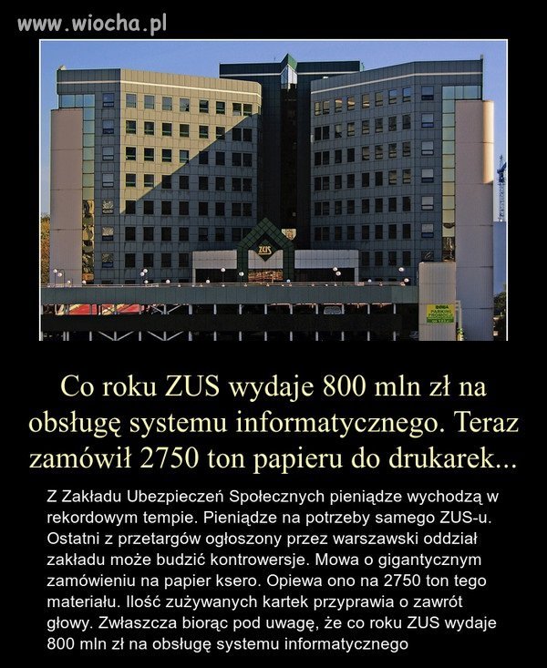 Wychodzi na to, że ZUS sam sobie banknoty 