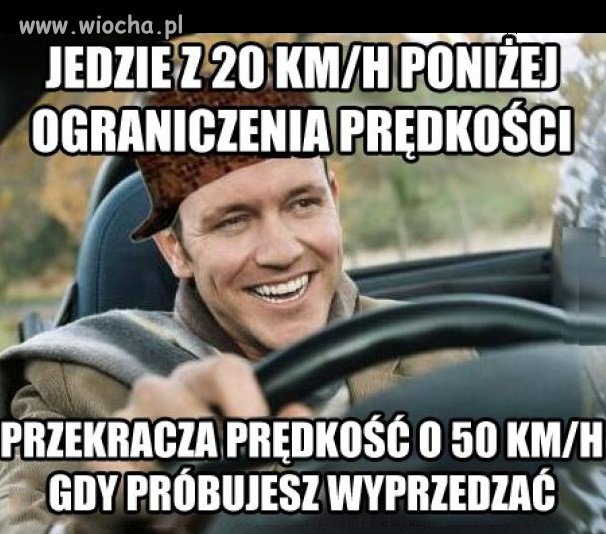 Człowiek sku*wiel na drodze
