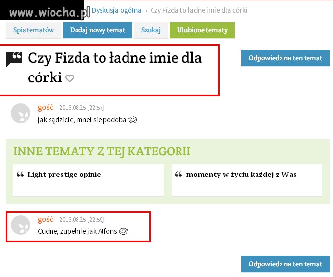 Bardzo ładne imię...