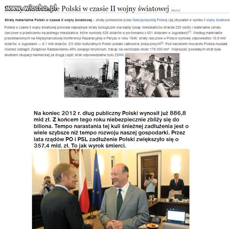 Wojna przyniosła mniej zniszczeń ...