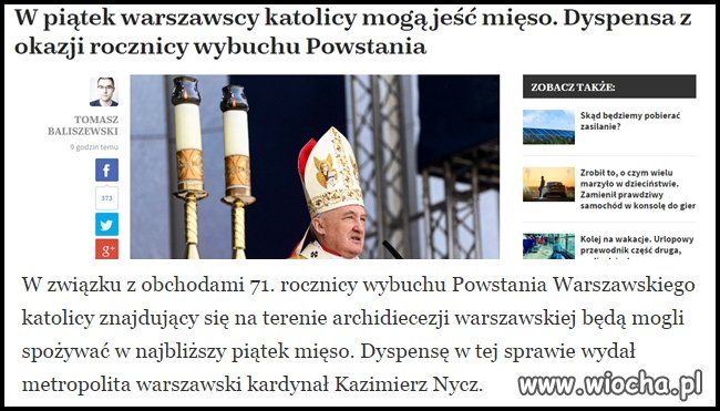 A ja nie jestem warszawiakiem i co