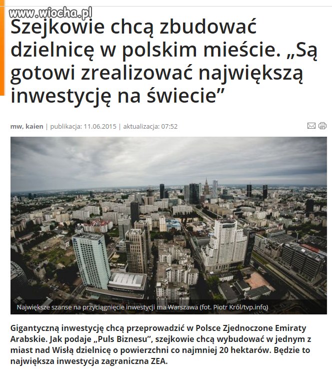 Który mądrus pisał że do Polski nie przyjdą