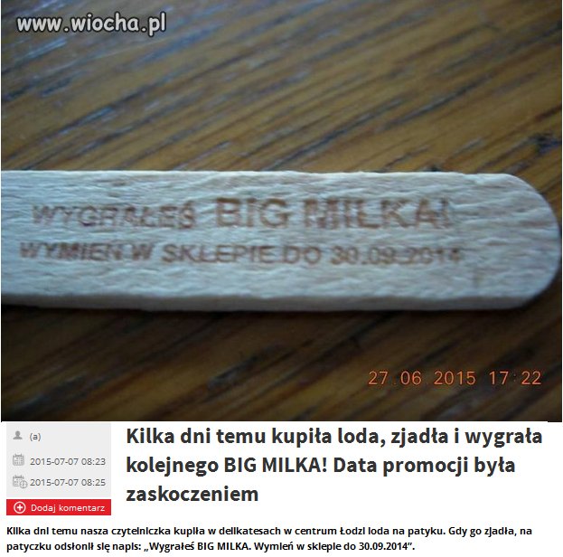 Zjadła loda który ma może
