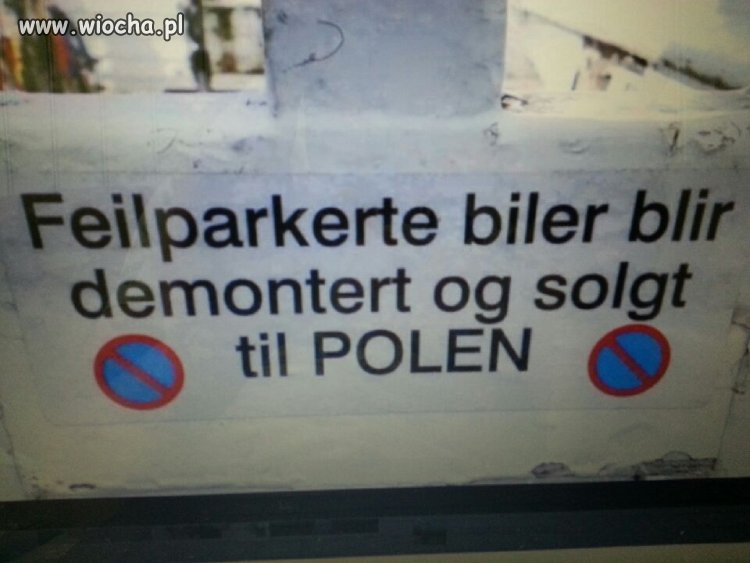 Informacja na pewnym parkingu w Oslo