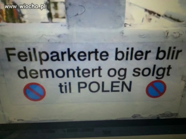 Informacja na pewnym parkingu w Oslo