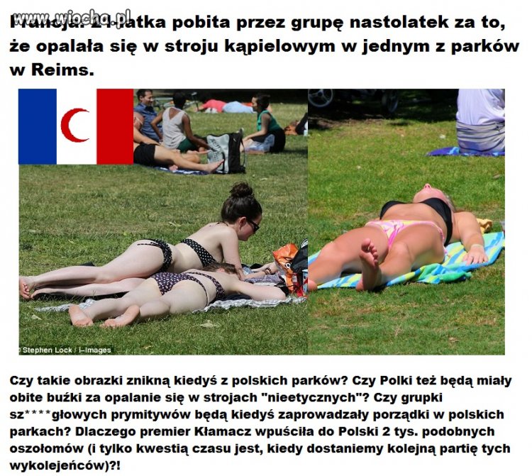 Francuska kobieta pobita za to że się opalała