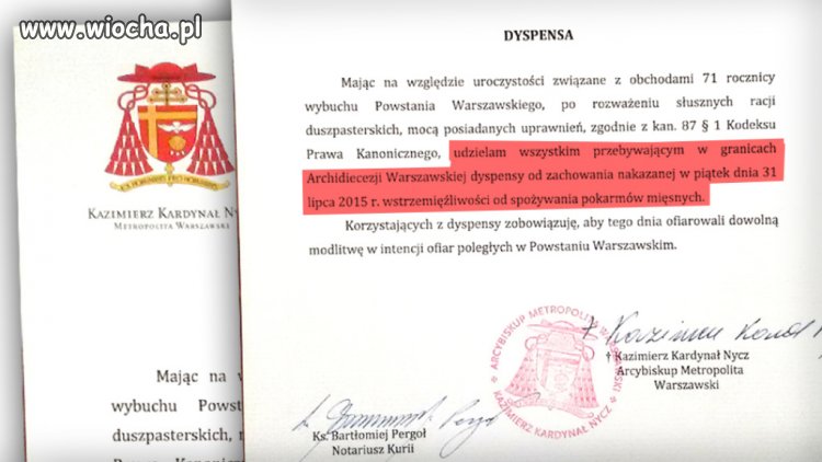 Dyspensa kościoła ...
