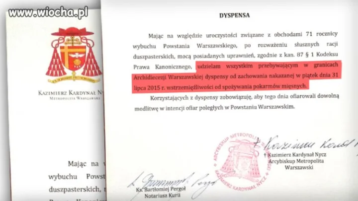 Dyspensa kościoła ...