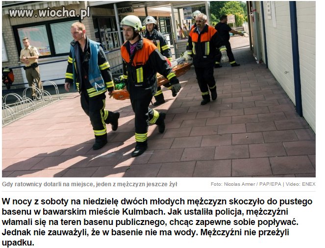 Skoczyli do basenu i zginęli