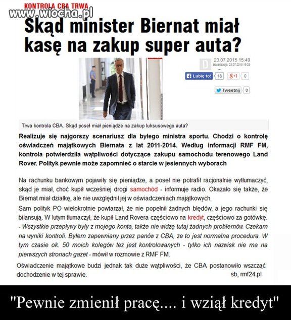Pewnie posłuchał Bronka