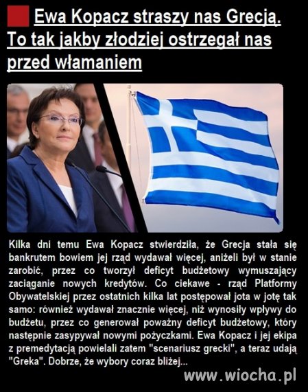 I ona straszy nas Grecją 
