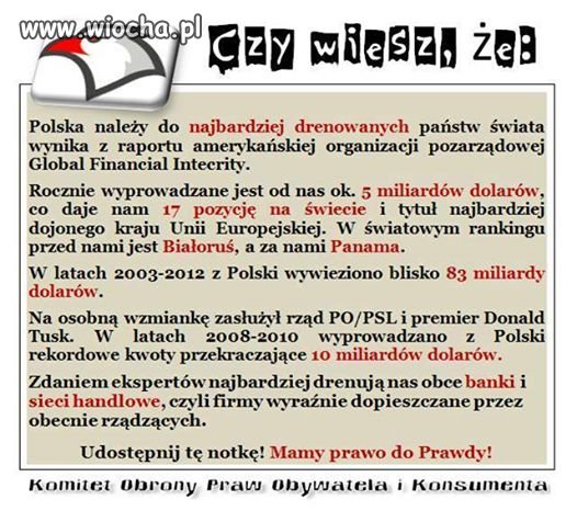 Podziękowania należą się naszym rządzącym...