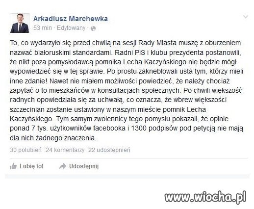 Pomnik Kaczyńskiego wbrew opinii Szczecinian