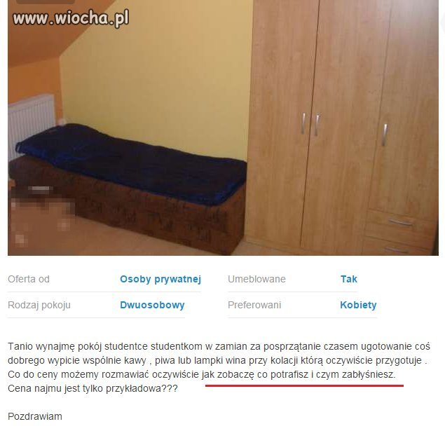 Cena najmu zależy od "zabłyśnięcia" wynajmującej