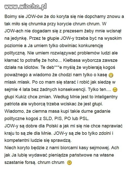 Polityk myśli sobie