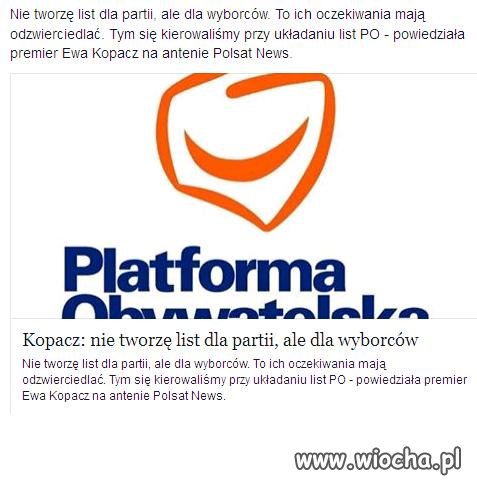 Ewa Kopacz nie tworzę list dla partii 
