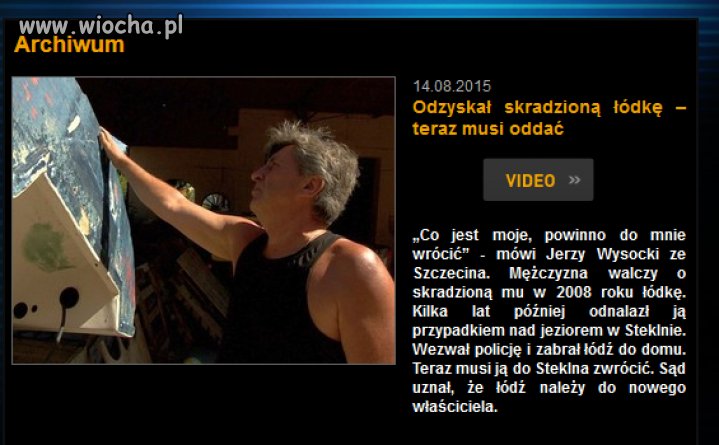 Pokazał dowody, że łódka jest jego
