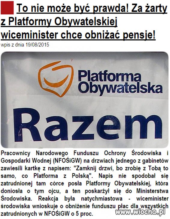 Kara za żarty z PO