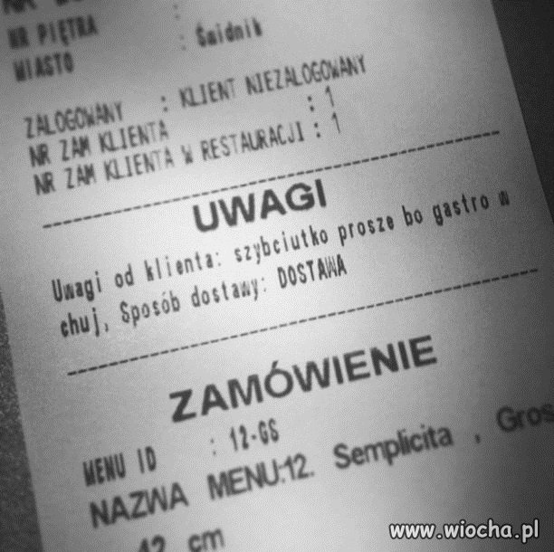 Uwagi od klienta