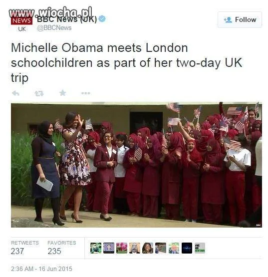 Michelle Obama i młodzież Brytyjska