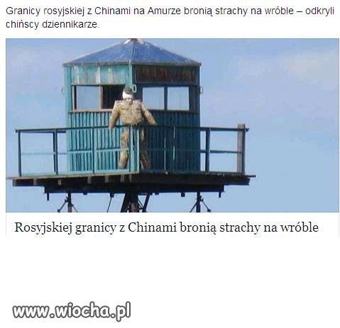 Rosyjskiej granicy z Chinami bronią strachy na wróble 