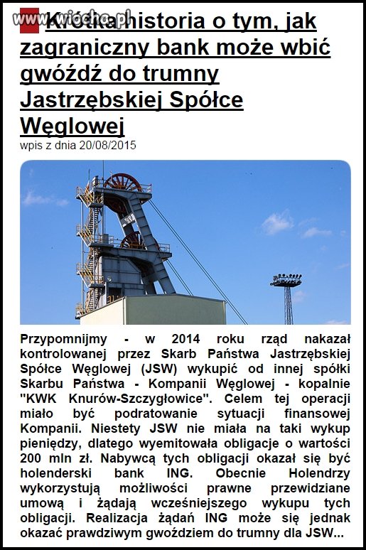 Były stocznie? Były! Teraz czas na kopalnie!