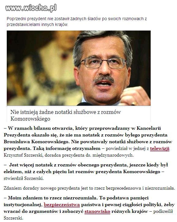Nie istnieją żadne notatki służbowe z rozmów.