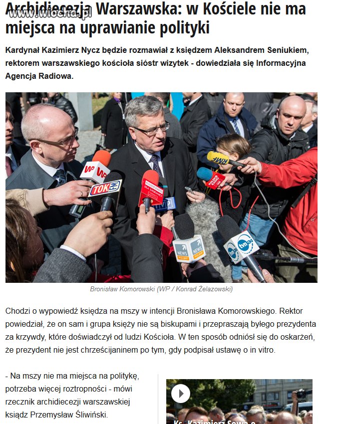 Nagonka na "wiocha" na kościół była