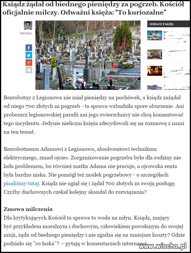 Abstrahując od sprawy pochówku to absurd