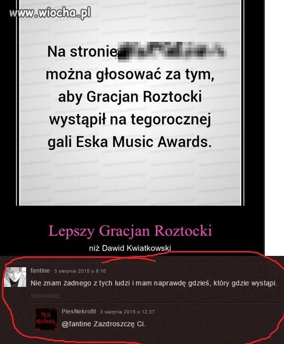 Gracjan Roztocki na Gali Eski