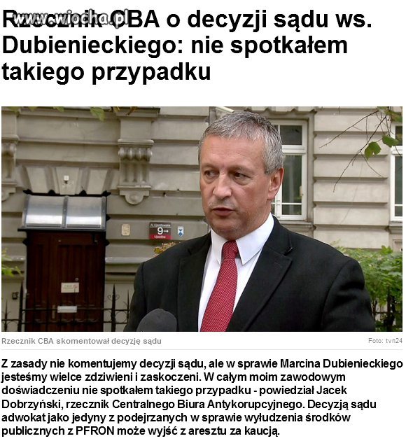 Marcin Dubieniecki może wyjść za kaucją
