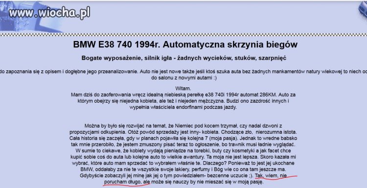 BMW 740 E38 Zróbmy Jej na złość