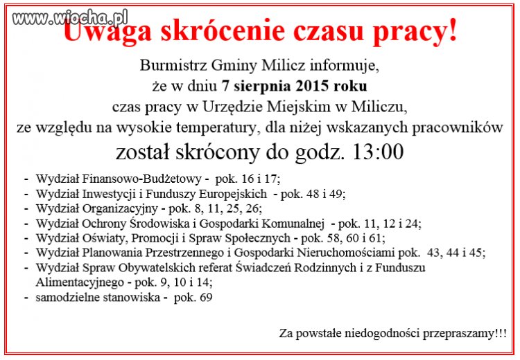 Tak ciężko pracują urzędasy w Miliczu
