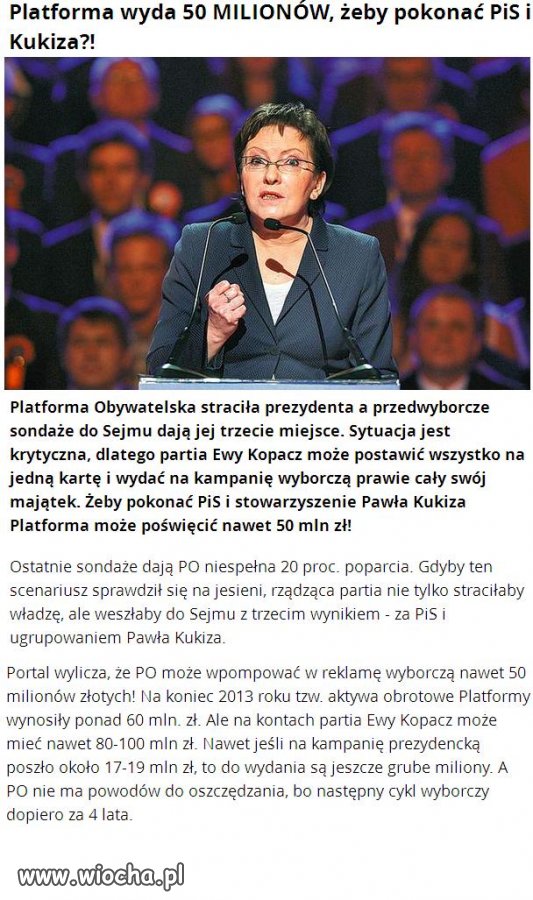 50 milionów na ratowanie politycznego trupa.