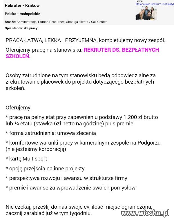 Praca w Krakowie to marzenie!